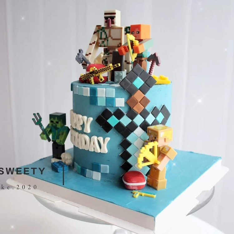 我的世界儿童生日蛋糕装饰积木方块人情景蛋糕摆件 布置用品公仔,淘宝优惠券,粉丝福利购,淘宝优惠卷
