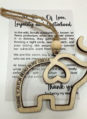 姐妹情谊木质动物挂件装饰欧美