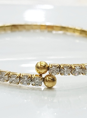 不锈钢金镶嵌白色锆石女式手饰