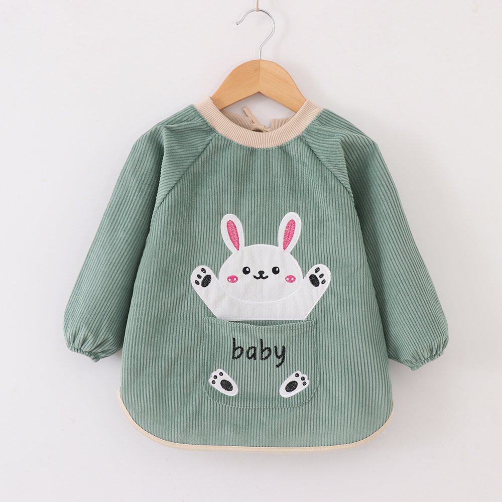 Baby eating bib, children's smock, apron, reverse dressing for male baby, autumn and winter waterproof and anti-fouling protective clothing, female baby's reverse coat