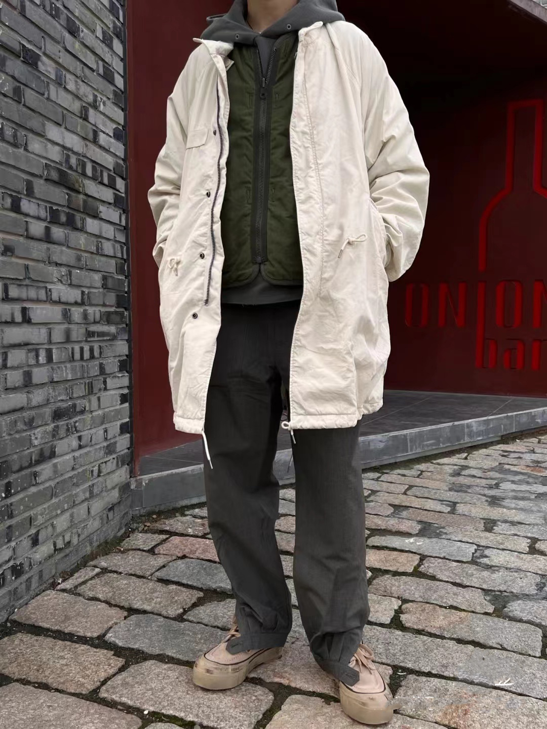 温酒 VISVIM SIX-FIVE FISHTAIL PARKA 泥染做旧潮军事风鱼尾风衣 - 图1