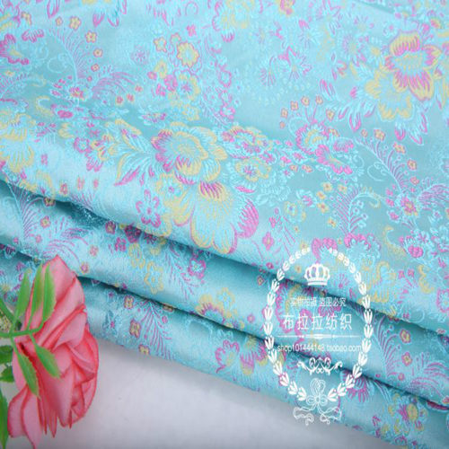 织锦缎旗袍布料 古装汉服礼服传统提花布料 COS丝绸民族服装面料 - 图0