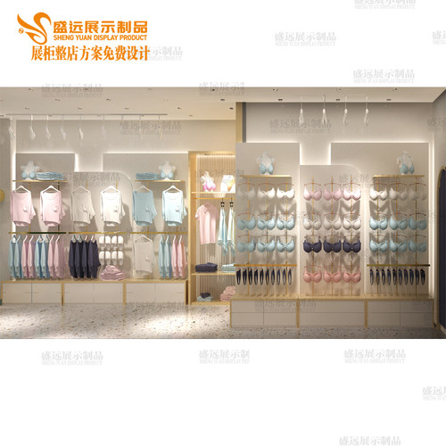 定制内衣店展示柜 内裤文胸货架 实木纹家居服睡衣内衣展示柜 - 图2