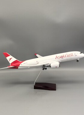 47厘米模型飞机B787奥地利航空树脂飞机模型带轮起落架家居摆件