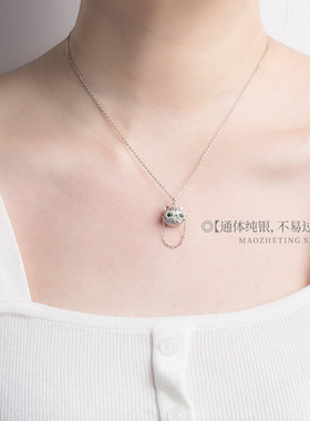 猫蛰眼镜猫项链女潮小众设计嘻哈