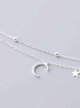 925纯银双层星月手链女生ins轻奢小众女士2024年新款学生礼物
