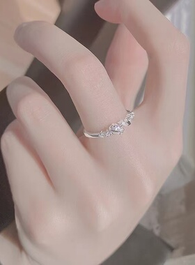 925纯银星球戒指女款设计小众食指戒素圈高级感开口指环2024新款