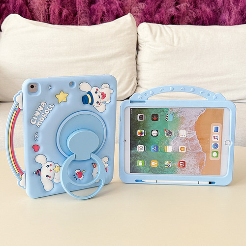 手提彩虹玉桂狗ipad11保护套360旋转air7可爱mini7卡通air4硅胶ipad9全包ipad10适用pro11平板壳第五6代A1893 - 图0