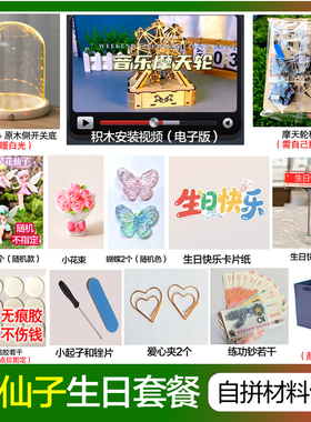 自己拼的音乐积木情侣节日礼摆件