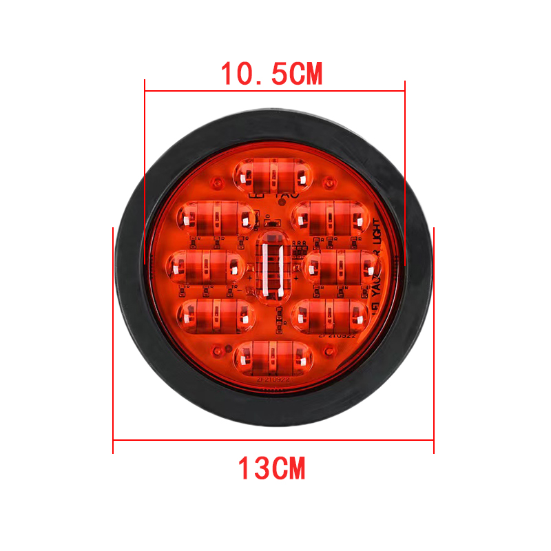 24V中集半挂车尾灯货车四寸倒车转向刹车灯LED超亮防水圆形橡皮灯-图1