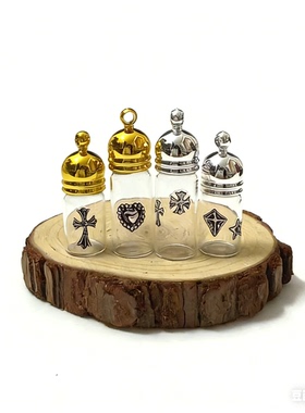 拧盖螺口透明玻璃瓶吊坠可打开放朱砂胎毛细沙小许愿瓶子挂件项链