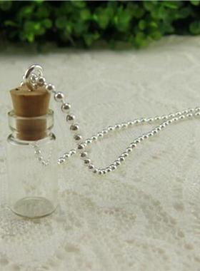 diy玻璃香薰精油小瓶子毛衣链