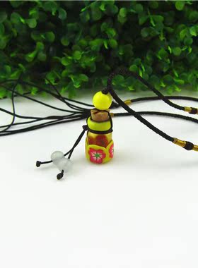 0.5ML软陶瓶项链毛衣链茶色香薰精油瓶子木塞扩香水分装小瓶胎毛