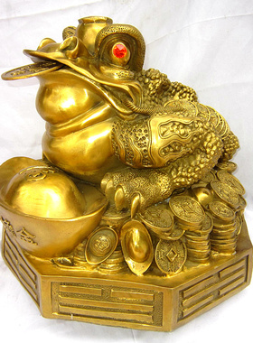 铜金蟾中式客厅店铺铸造摆件