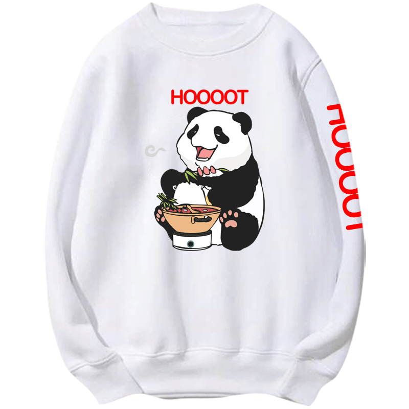火锅熊猫男女情侣图案卡通套头卫衣 韩督卫衣