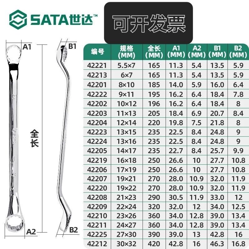 世达梅花扳手 工业级高强度铬钒钢双头眼镜扳子汽修工具终身保用 - 图2