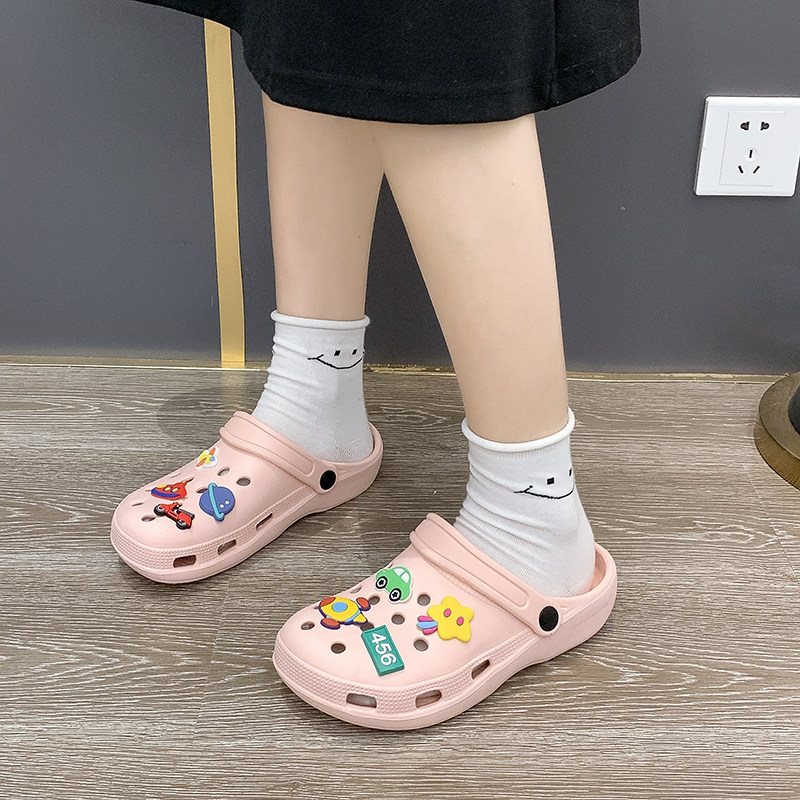 可外穿百搭洞洞鞋女士新款小清新低跟防滑情侣款夏季包头男凉拖鞋,淘宝优惠券,粉丝福利购,淘宝优惠卷