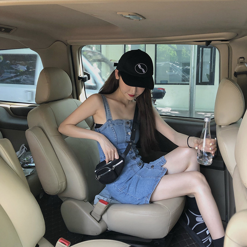 2020春夏chic背带复古吊带潮连衣裙 原创文艺橘子香连衣裙