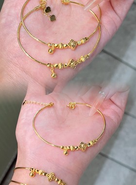 足金999马上有钱编织麻花手链水贝黄金女版时尚送女友2025新款