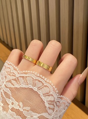 足金999情侣对戒招财福戒水贝黄金古法对戒2026新款送礼送女朋友