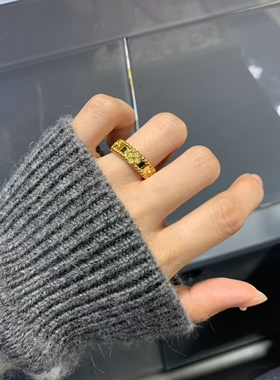 足金999万花筒戒指5D工艺水贝黄金送礼物送朋友2026新款