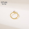 Ou Shiman Jewelry White 7-8MM Freshwater Pearl Ring Adjustable Spring and Summer New Jingyu