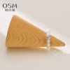 Oshiman Jewelry White Freshwater Pearl Ring Nuclear Highlight Near Round Elastic Cord Shining Side Stone Carat
