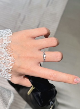 2026新款天然水沫玉满天星s925纯银戒指女简约优雅气质满钻指环