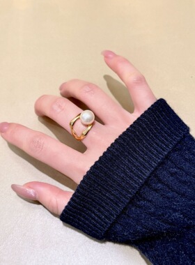 2026新款施家珍珠电镀不规则镂空戒指女时尚气质小众设计百搭指环