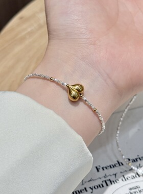 2026新款s925纯银碎银子屁桃满天星手链女个性小众心形高级感手饰