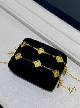 2026新款时尚复古金色镂空花朵五花手链女个性精致高级氛围手饰