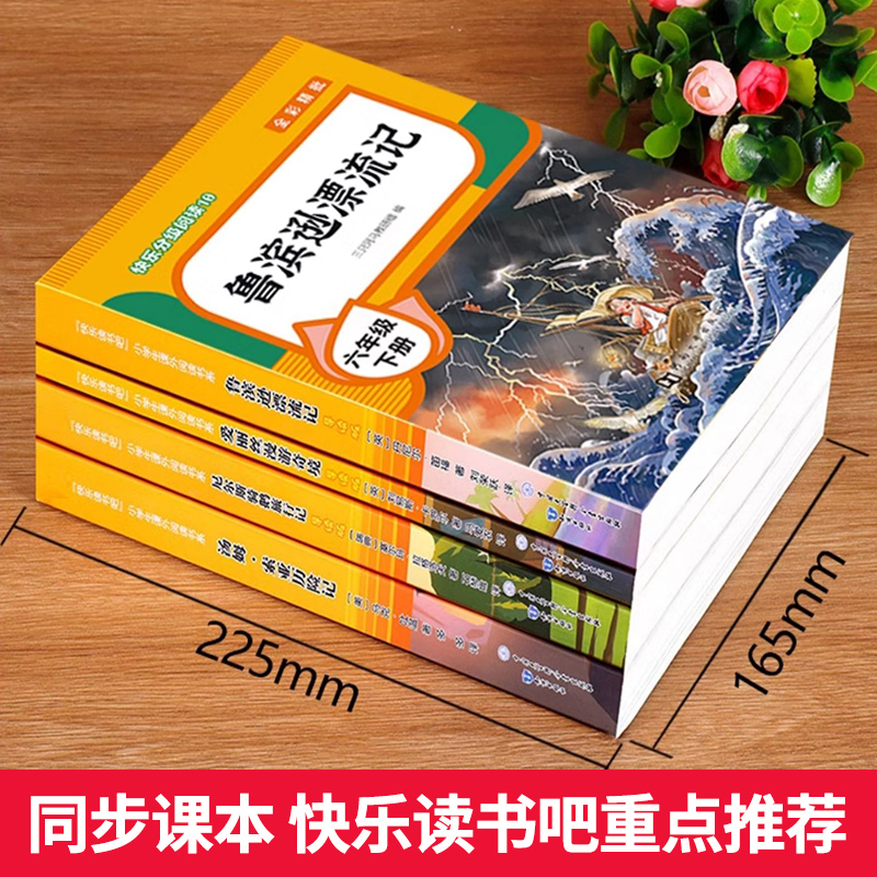 全套4册鲁滨逊漂流记六年级下册的课外书阅读正版原著完整版汤姆索亚历险记爱丽丝漫游奇境尼尔斯骑鹅旅行记鲁滨孙快乐读书吧6下-图1