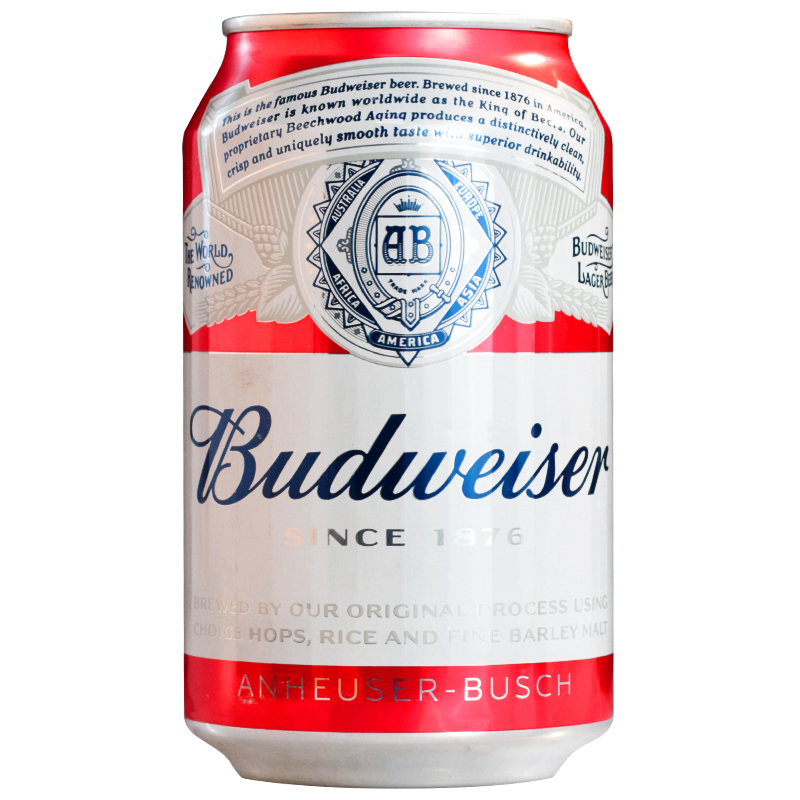 Budweiser百威啤酒经典醇正小麦啤酒罐装百威330ml12听/24听装 - 图3