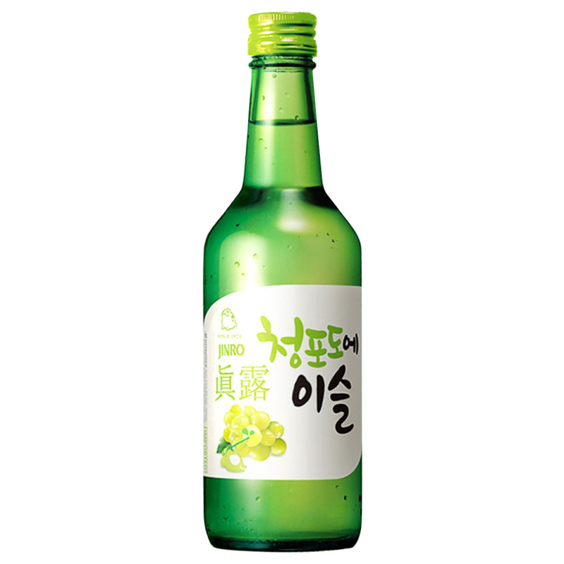 韩国真露烧酒葡萄/桃子西柚李子果味微醺低度非清酒13度360ml*4瓶