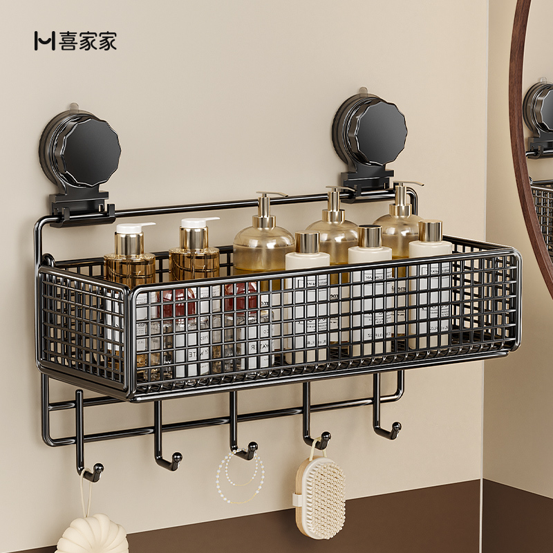 吸盘置物架浴室卫生间免打孔壁挂墙上化妆品收纳盒厕所洗漱台神器