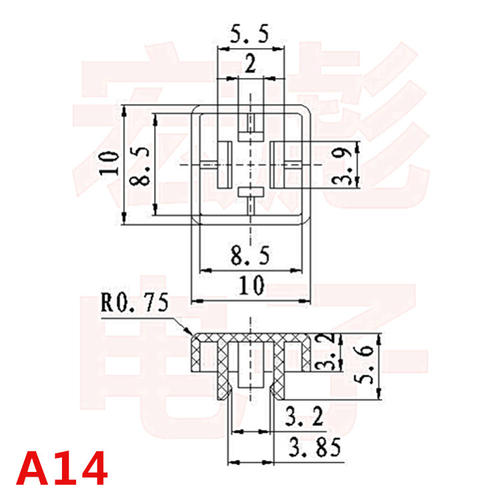 A14按键帽+透明盖B3F-4055/4050/5050轻触开关12*12*7.3按钮帽-图3