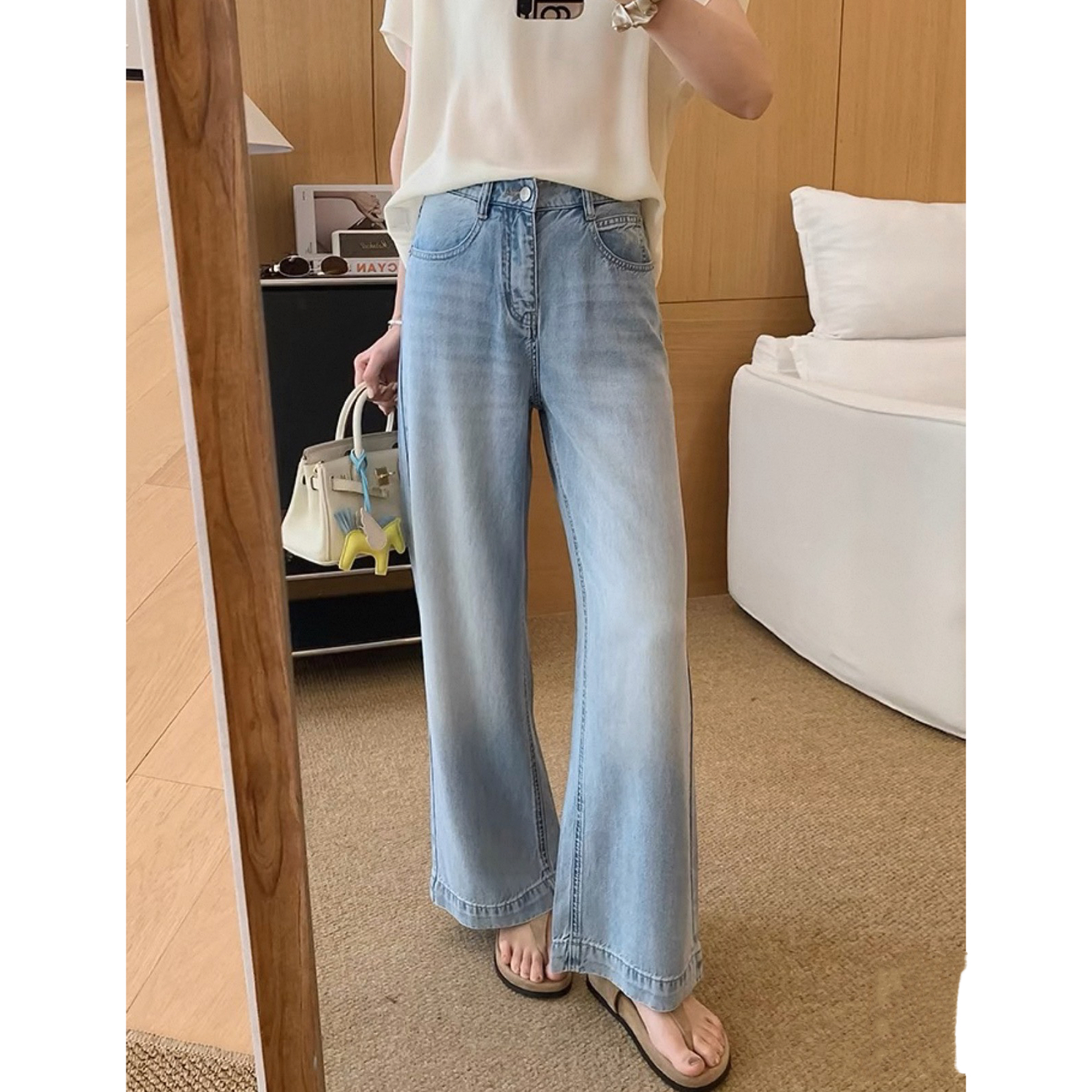 仓美美女装-高腰设计款牛仔裤（卡码推荐拍小！）