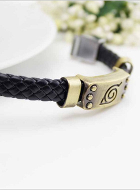 幻想狼头鸣人忍者Temu热卖海贼动漫影视编织手环拉丝复古