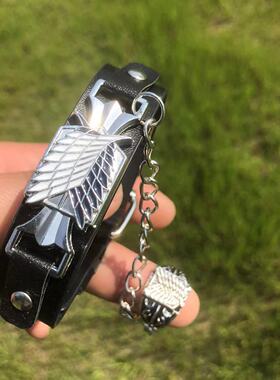 动漫周边忍者死神海王艾伦巨人写轮眼皮革手链朋克风鸣人合金戒子