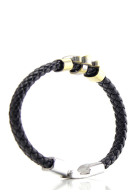 路飞手办海盗海贼骷髅标志手链男款潮流编织皮绳手饰