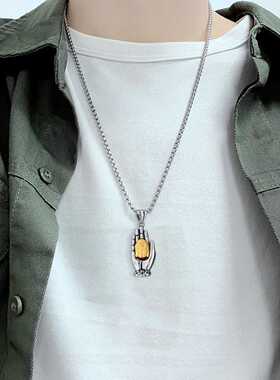 复古掌心佛项链男女本命佛守护神佛手如来佛头合金吊坠个性毛衣链