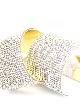 新品明星款亮闪镶钻新娘手镯时尚简约女波西米亚水晶手饰