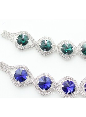 新款时尚手链五颗大宝石满钻爪链手链手镯