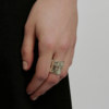 SALE E PEPE pepper and salt sterling silver Poseidon ring