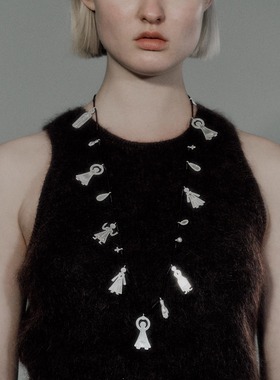 SALE E PEPE胡椒盐 纯银舞会编绳长项链