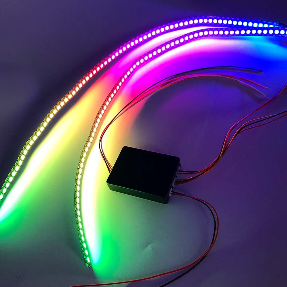 RGB幻彩灯带转向灯 流光扫描 刹车灯 汽车摩托车升级灯条 2812LED,淘宝优惠券,粉丝福利购,淘宝优惠卷