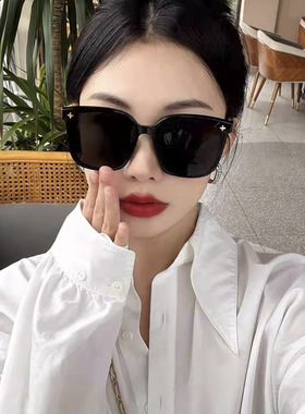 高级感气质女士链条墨镜夏季圆脸开车太阳镜防紫外线遮阳妈妈眼镜