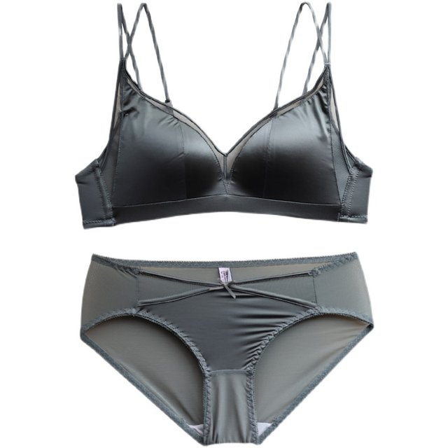 Satin thin triangle cup without steel ring double beautiful back cross