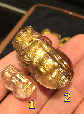 天然钛晶貔貅吊坠手链手绳男女金发晶钛晶貔貅项链锁骨坠金色貔貅