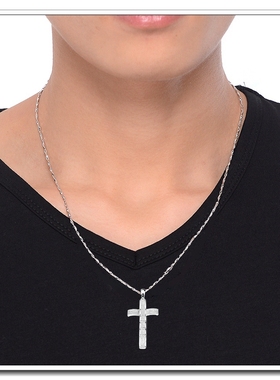 加大银十字架纯银男女满钻超闪